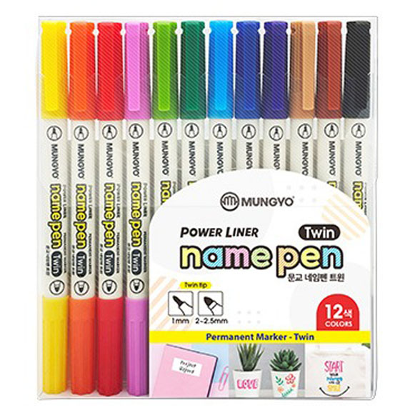 문교 네임펜 트윈 12색, 혼합색상, 1세트 6,120원