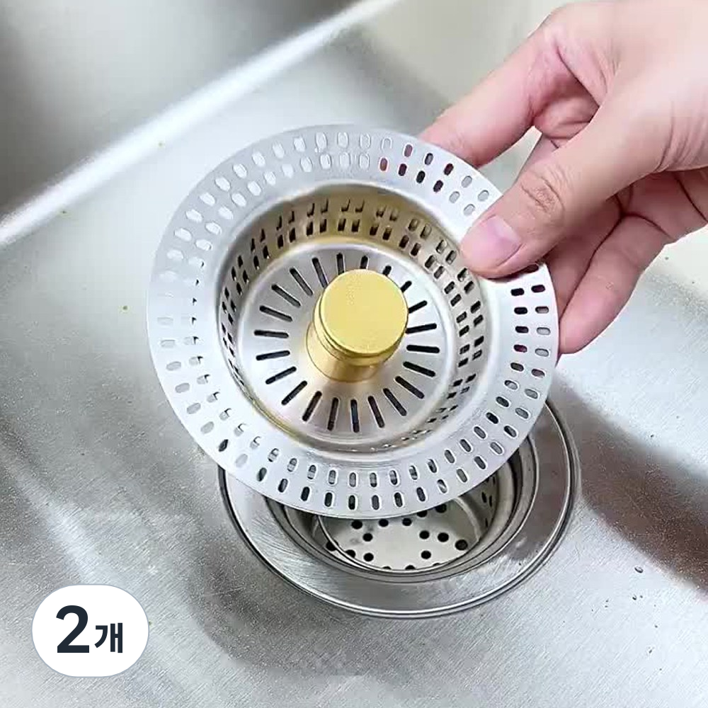 다이나토리 스텐 원터치 팝업 싱크대 음식물 거름망 소형 8cm 20,450원