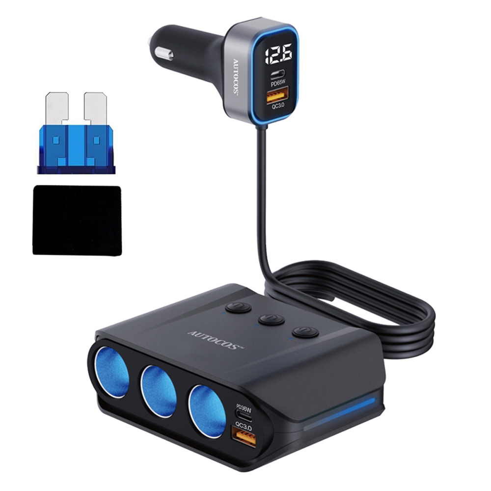 오토코스 차량용 200W 멀티포트 시거소켓 어댑터 PD65W 초고속 충전 ATS-108, 1개, 3구 32,800원