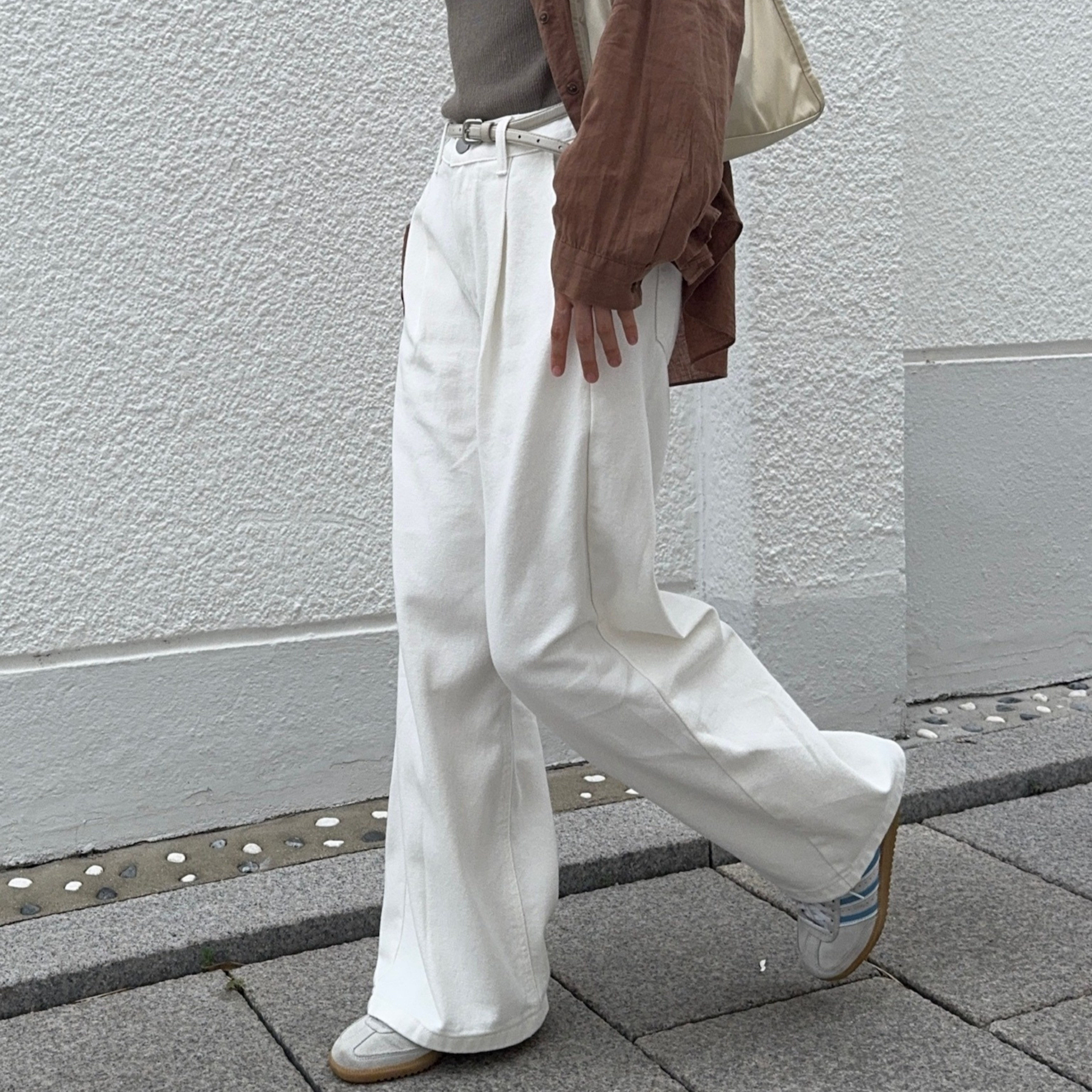 르위 히든밴딩 와이드팬츠 핀턱 코튼 사계절 여성용 바지 29,000원