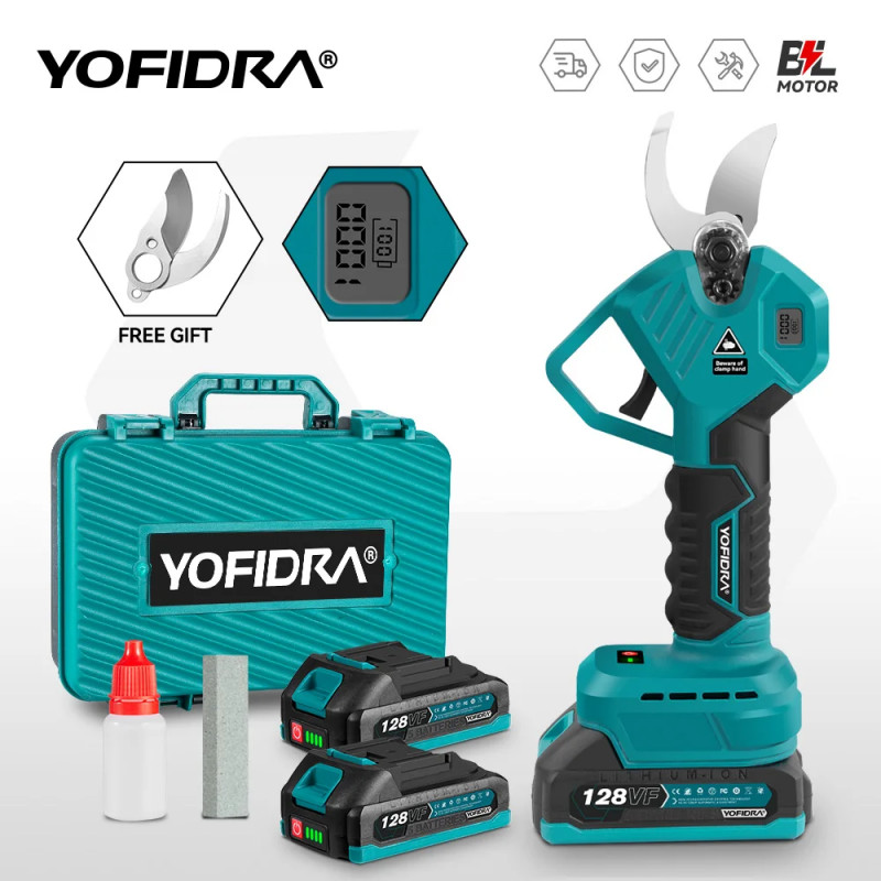 무선 브러시리스 전지가위 30mm 2단기어 LCD 정원 가지치기 마끼다 배터리 호환 배터리 2개 포함 1세트, 2개 103,000원