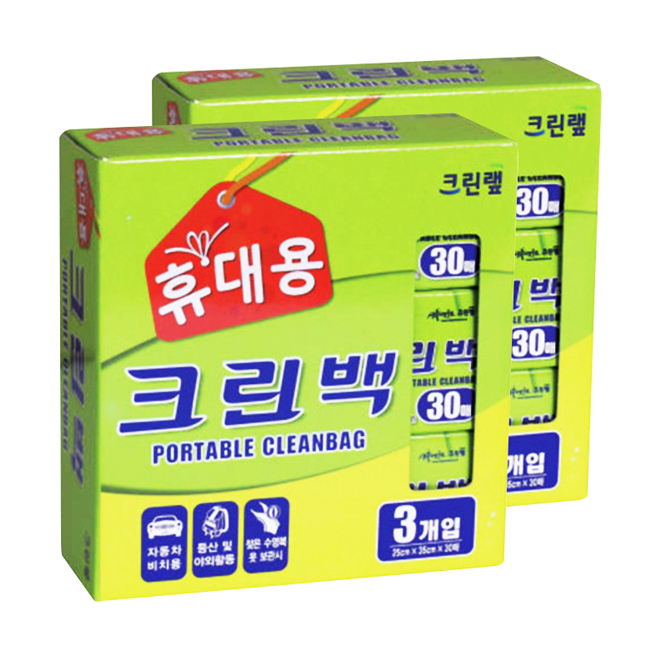 크린랩 휴대용 크린백 25cm x 35cm, 중(M), 30개입, 6개 6,000원