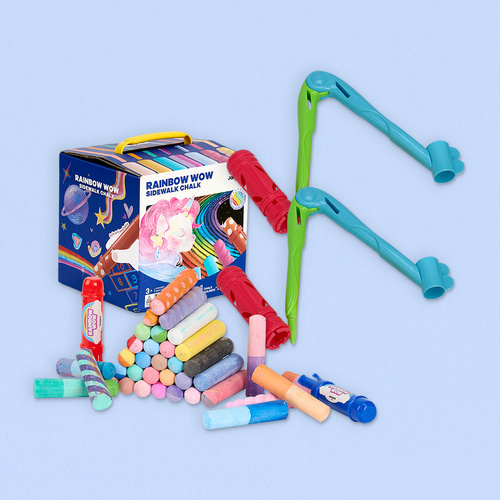 [캐스비] 아트스쿨 레인보우 점보분필 + 분필그리기 툴세트(1327set) 야외미술활동 31,200원