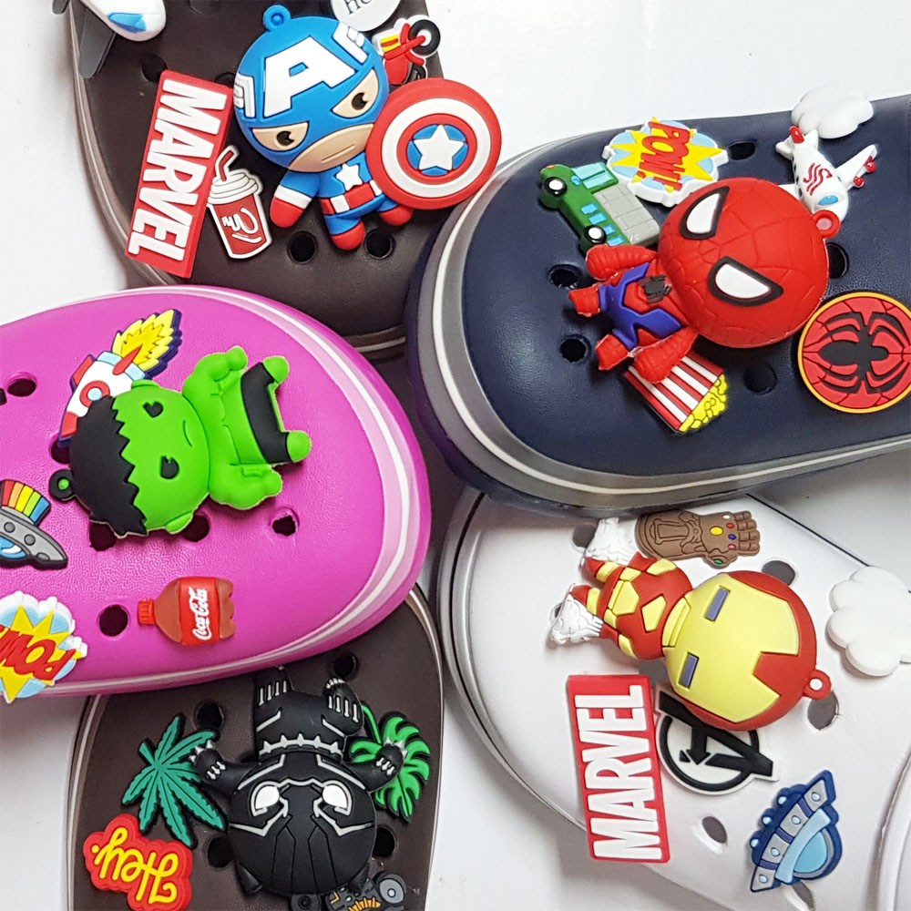 입체 피규어 파츠 마블 히어로 캐릭터 슬리퍼 장식 악세사리 세트상품 중 택 1<신발미포함> 11,900원