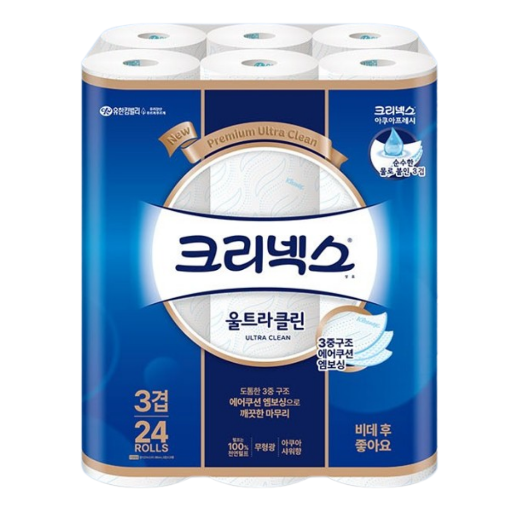 크리넥스 3겹 울트라클린 25m 24롤 6개 103,290원