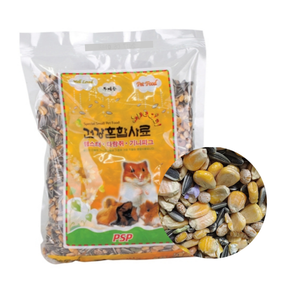 햄스터 기니피그 다람쥐 곡물첨가 건강 혼합 사료 영양펠렛, 600g, 2개 6,830원