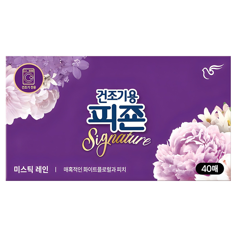 피죤 건조기용 시그니처 시트 섬유유연제 미스틱 레인 본품, 40개입, 1개 6,930원