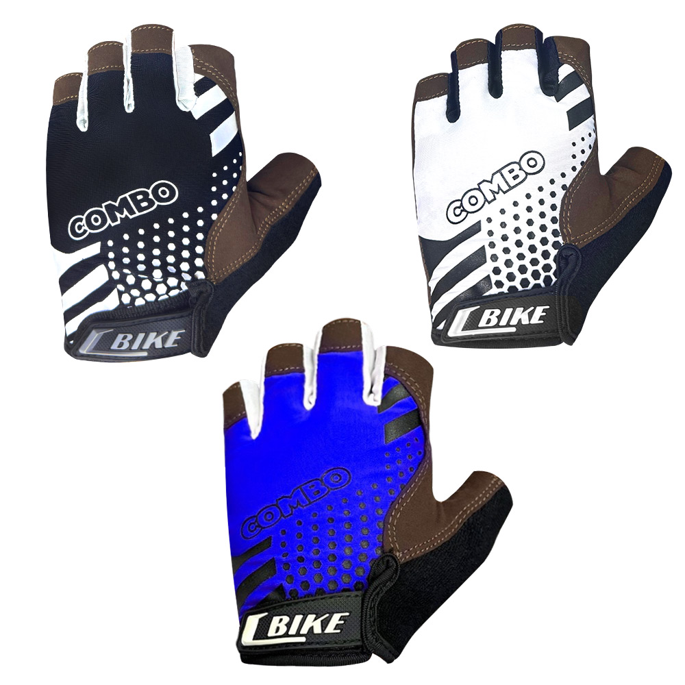 [3매세트] 달리즈 남성용 스포츠 자전거 반장갑, 3세트, CO-01[블랙+화이트+블루] 28,450원