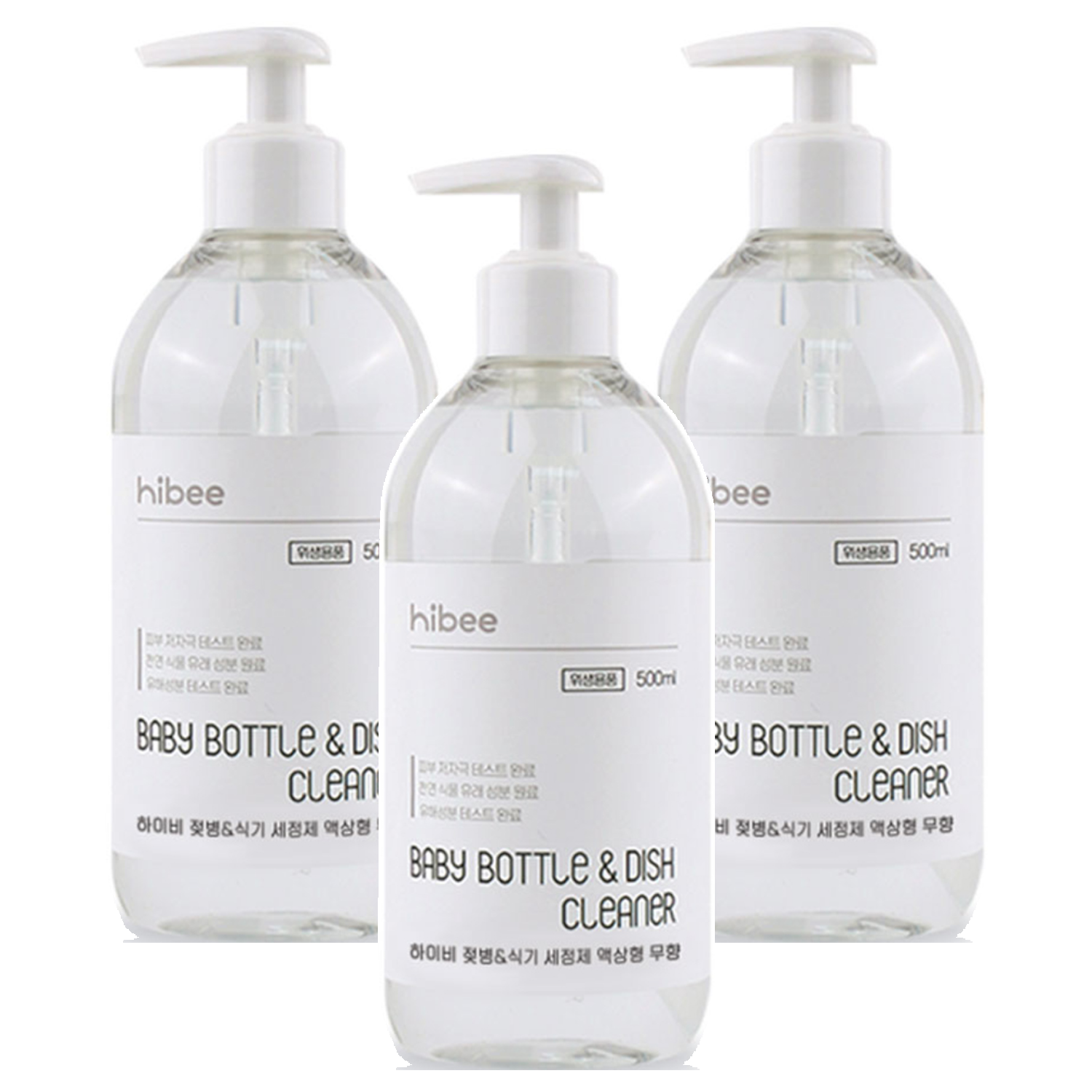 하이비 젖병 식기세정제 액상 용기 무향, 3개, 500ml 25,000원