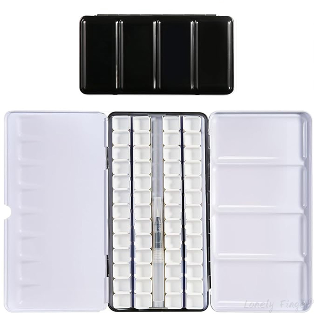 52색 수채화 물감 팔레트 및 하프 팬 세트 틴 박스 여행 아티스트용 빈 금속 페인트 케이스 18,200원