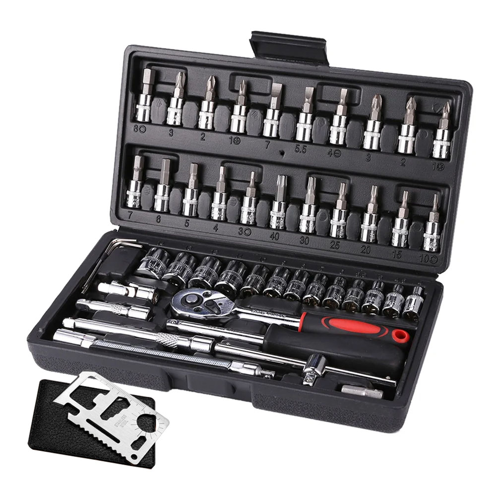 카템 차량용 복스 공구 46종 + 다용도 미니 카드툴 세트, 혼합색상, 1개 10,800원