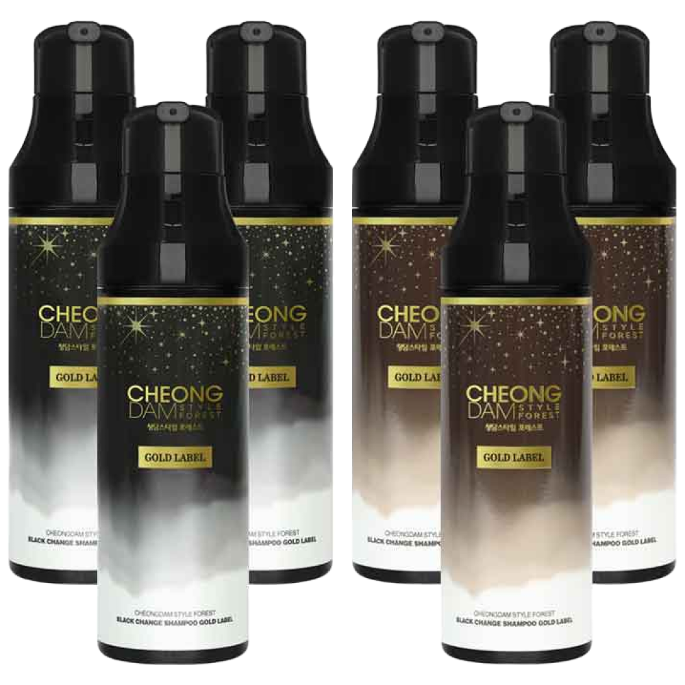 혼합 청담스타일 포레스트 블랙체인지 골드라벨 염색샴푸 6개 (흑갈색 3개, 자연갈색 3개), 6개 78,400원