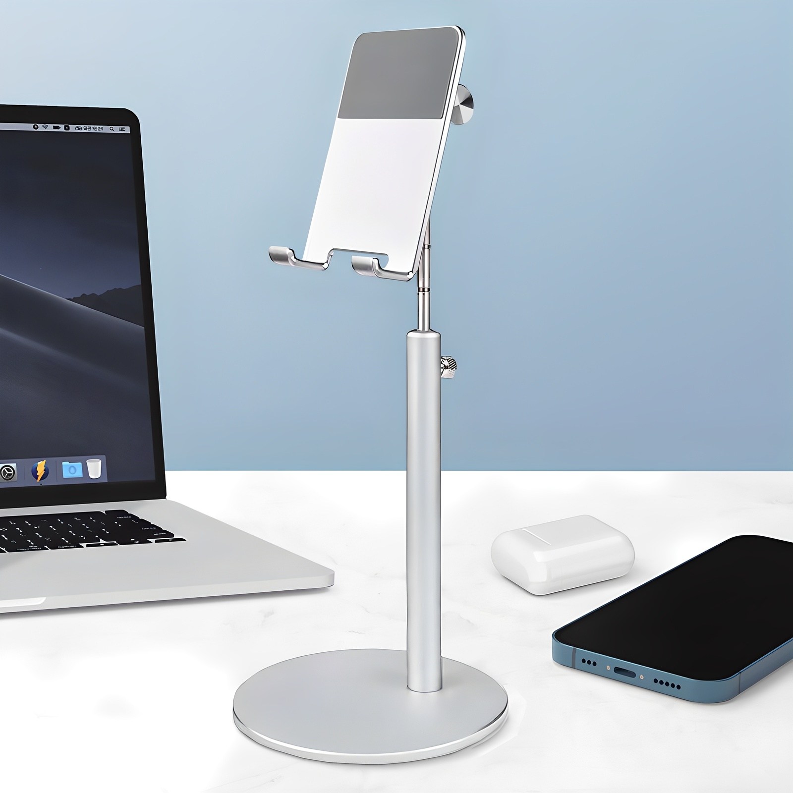 홈플래닛 메탈 탁상용 높이조절 태블릿 스마트폰 거치대 10,990원