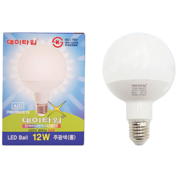 데이타임 LED 볼전구 12W 롱 전구색 주광색 주백색, 주광색, 1개 2,780원