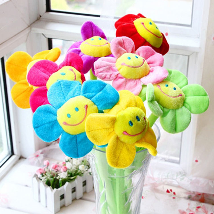 [7송이세트]스마일 꽃 인형 32cm 플라워 봉제꽃 꽃다발 선물 졸업 입학 기념일 7,700원