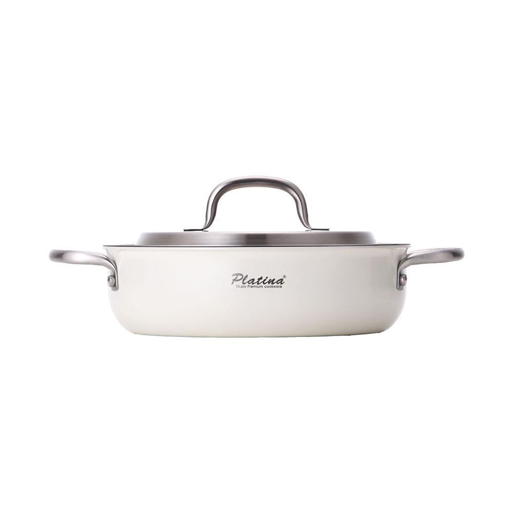 키친플라워 스텐 통3중 플래티나 크림 전골냄비 24cm, 1개, 크림-낮은형전골, 24cm 28,000원