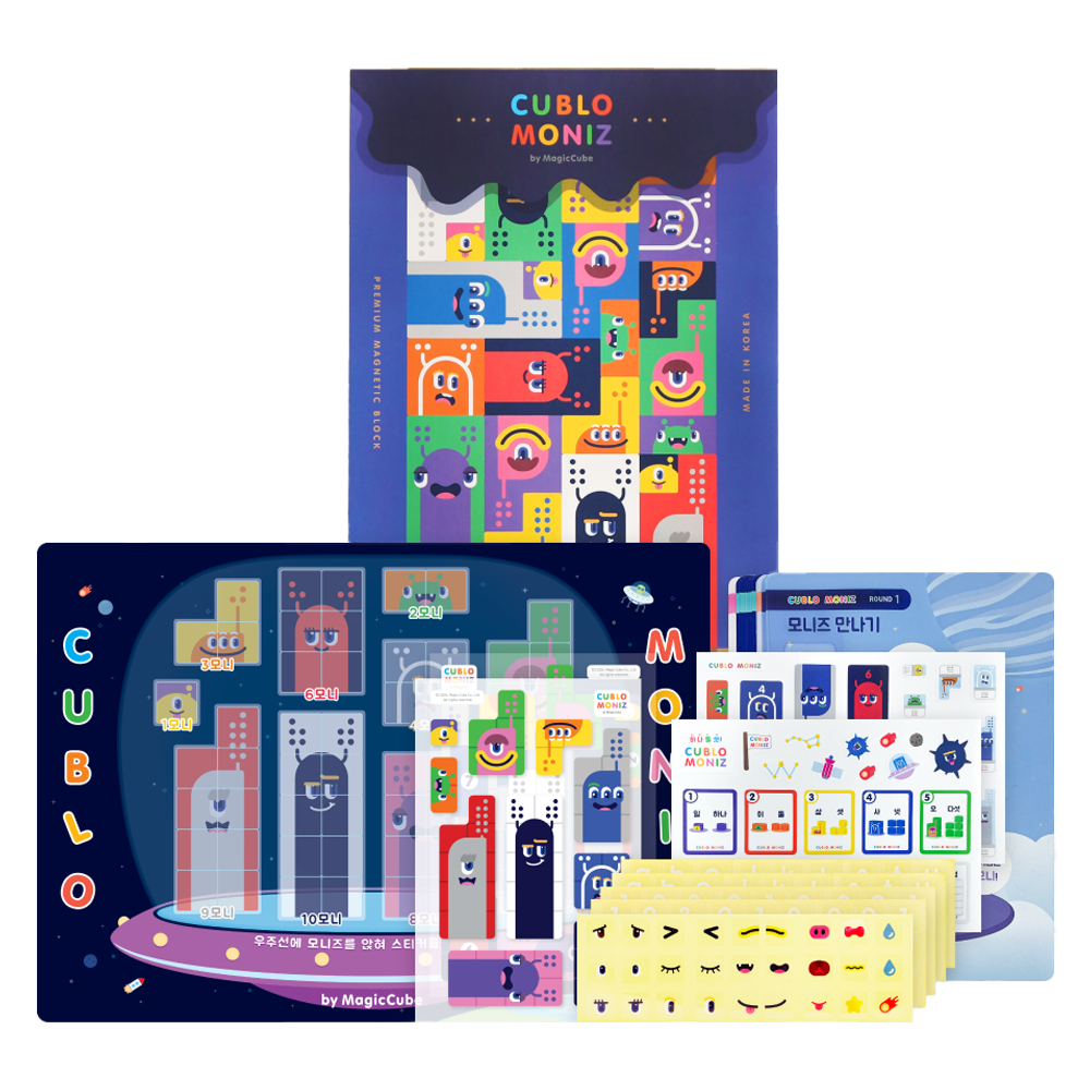 큐블로 유아용 수학 교구 장난감 모니즈 매직큐브 자석 블록 100p, 혼합색상, 1개 88,870원