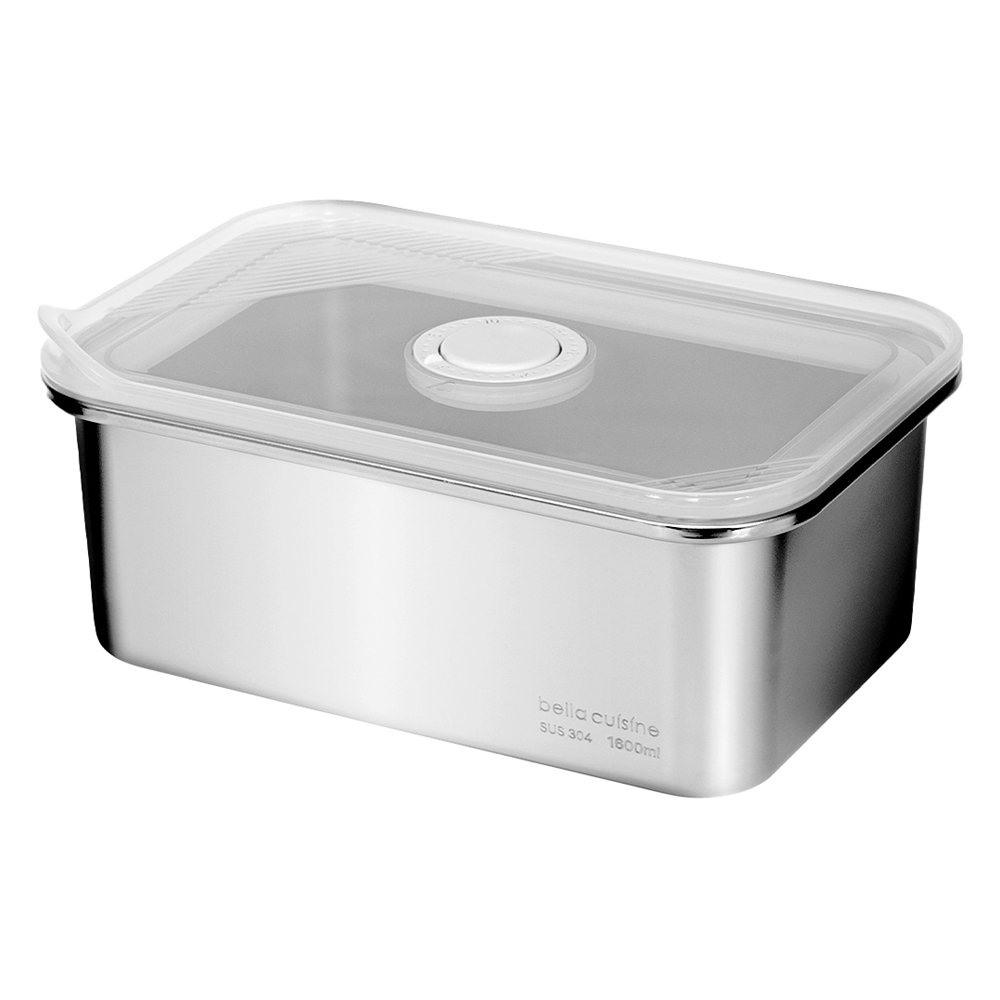 벨라쿠진 스텐 직사각 밀폐용기 냉장 냉동 반찬통 밧드, 1개, 1600ml 16,900원