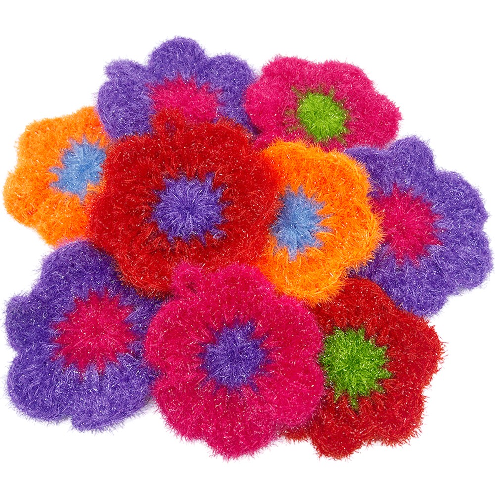 뽀득살림 설거지 주방 수세미 핸드메이드 / 꽃수세미 아크릴, 1개, 10개입 9,400원