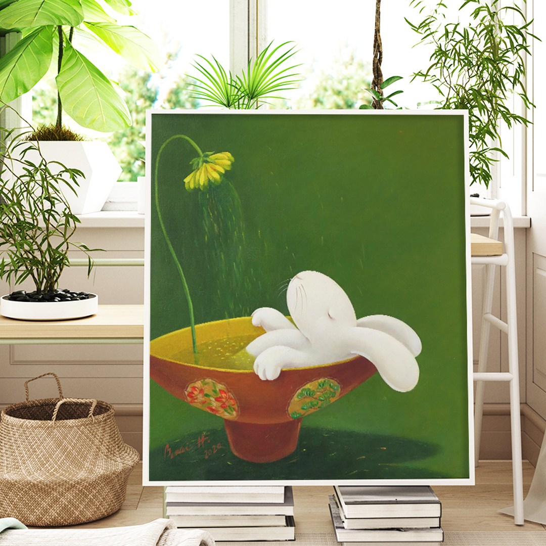 풍수 명화 인테리어그림액자 아이방 거실 침실 개업 선물하기좋은 행운 행복 토끼그림시리즈 11종, 11.듬뿍담은토끼 9,900원