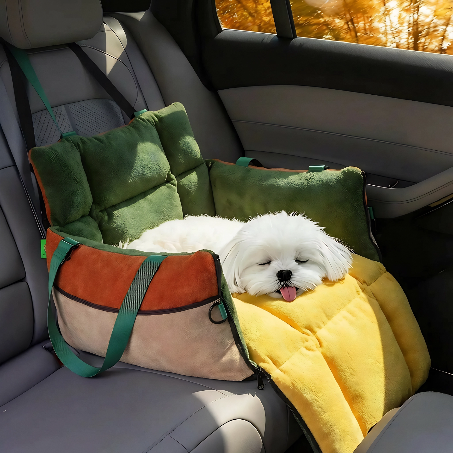 Tinduo 반려견 여행용 카시트 강아지 이동가방, 1개, 옐로우그린 50,820원