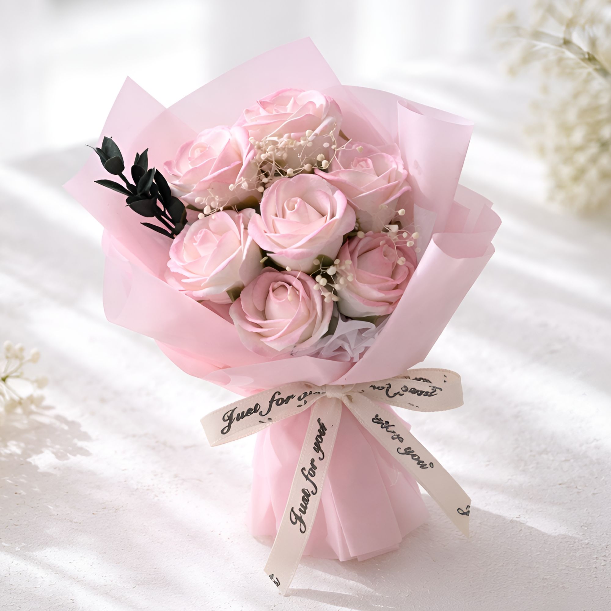 베니지 비누꽃 납골당 미니 꽃다발, 핑크, 1개 8,500원