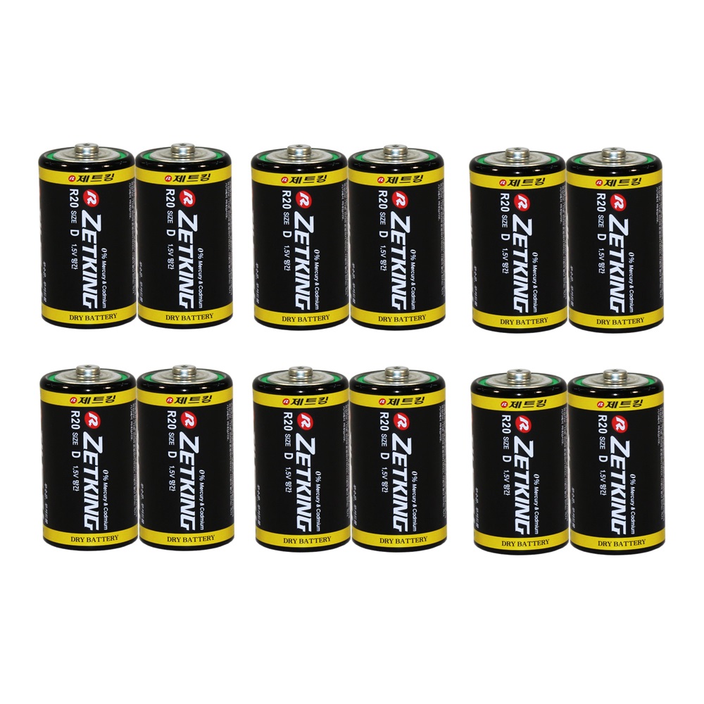 제트킹 망간 D형 건전지 / R20, 12개입, 1개 8,590원