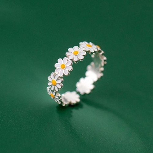 에르모사제이 R039 실버 925 스프링 데이지꽃 체인 오픈링 은 반지 44,900원