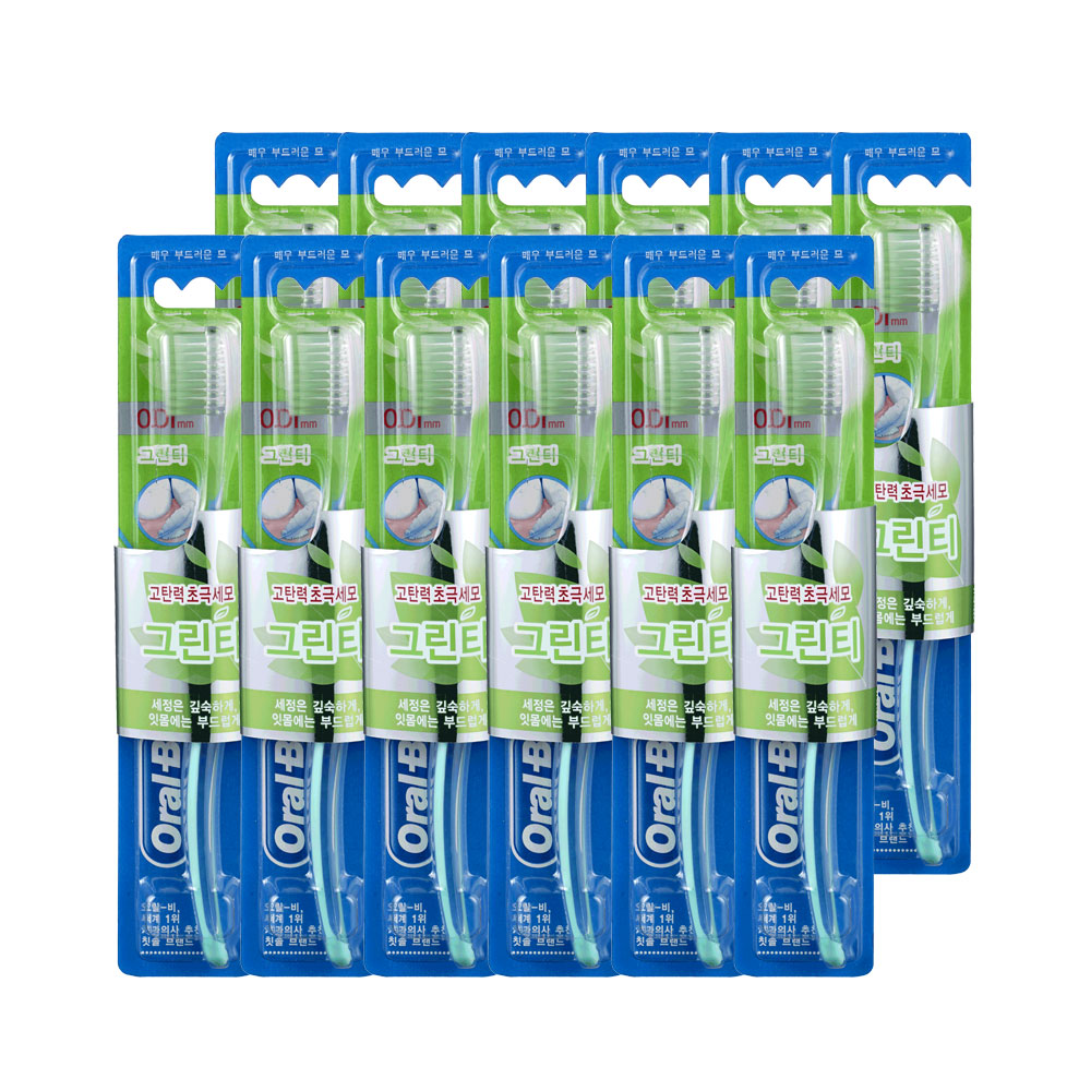 오랄비 고탄력 초미세모 그린티 12입 (색상랜덤출고) 16,500원
