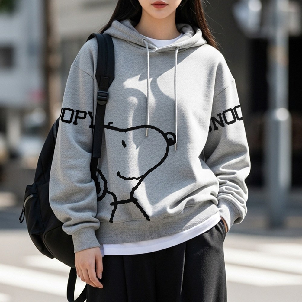 엠제이스타 피너츠 방긋 스누피 쭈리 오버핏 후드티 남녀공용 빅사이즈 M~2XL 37,900원