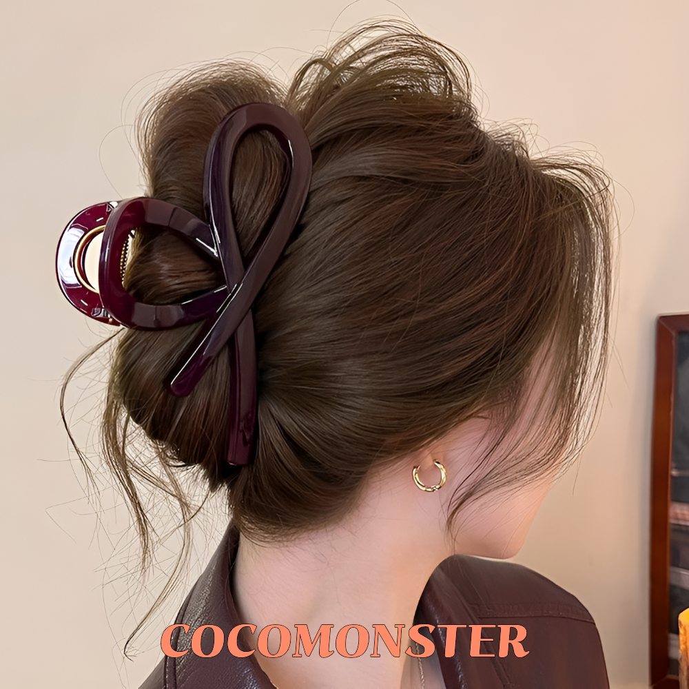 COCOMONSTER 프리미엄 빅사이즈 리본 올림머리 헤어 집게핀 14cm 16,000원