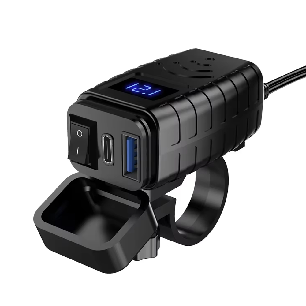 라이딩웨이 오토바이용 C타입 USB 겸용 베터리 충전기, 전압체크 오토바이용 고속충전기 23,900원