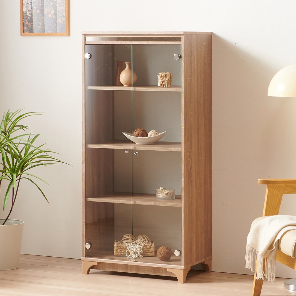 모던탑21 프리미엄 1300 유리 장식장, 브라운 109,900원