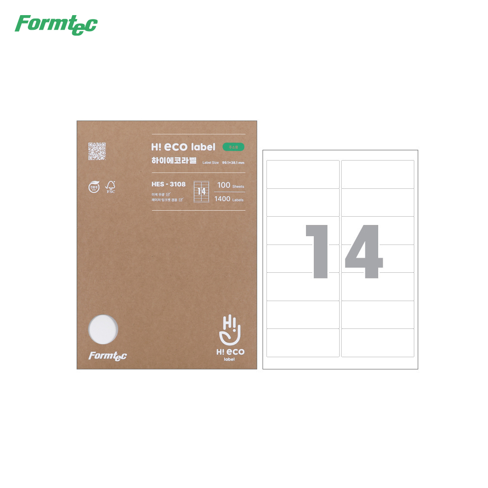폼텍 하이에코 주소용 라벨 HES-3108 16,000원