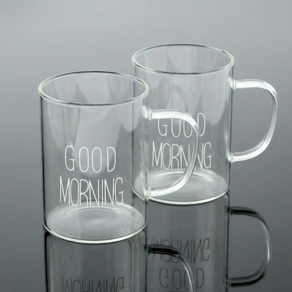 [로하티] 굿모닝 손잡이 유리컵(400ml) (화이트), 2개 5,860원