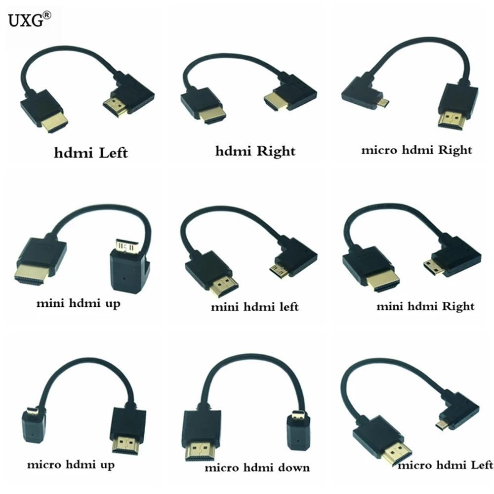 슈퍼 소프트 마이크로 HDMI 호환  미니 소형 HDTV-2.0 수  숏 케이블 15cm OD 3.0mm 2k 4k Hd @ 60hz 무게 15,600원