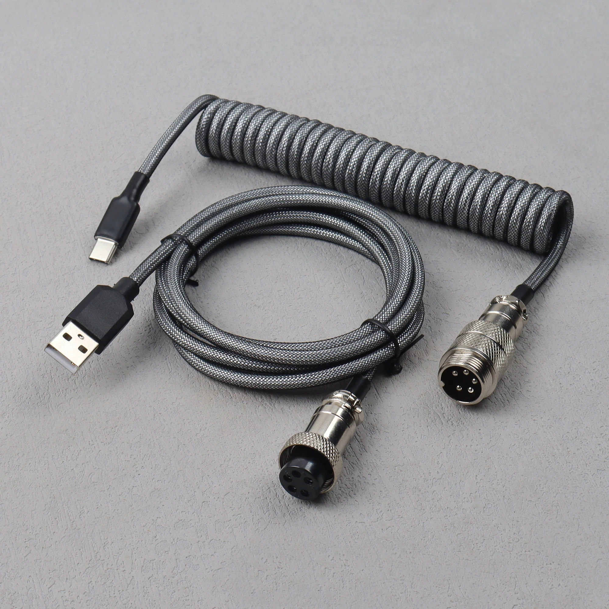 【LANO】기계식 키보드 에비에이터 케이블 GX16 항공 커넥터가 있는 USB to Type C 코일 브레이디드 신제품 21,600원