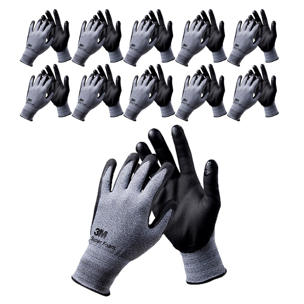 3M 컴포트그립 슈퍼폼 NBR 코팅 장갑 XL사이즈 / 휴대폰 스마트폰 터치, 10개, 그레이 24,000원