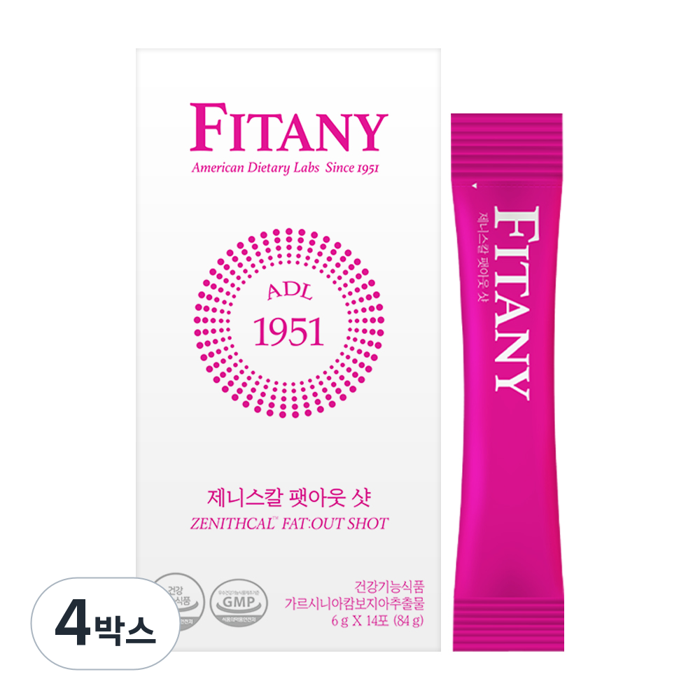 [FITANY] 피타니 제니스칼 팻아웃 샷 HCA 그래니스미스 애사비, 84g, 4박스 218,000원