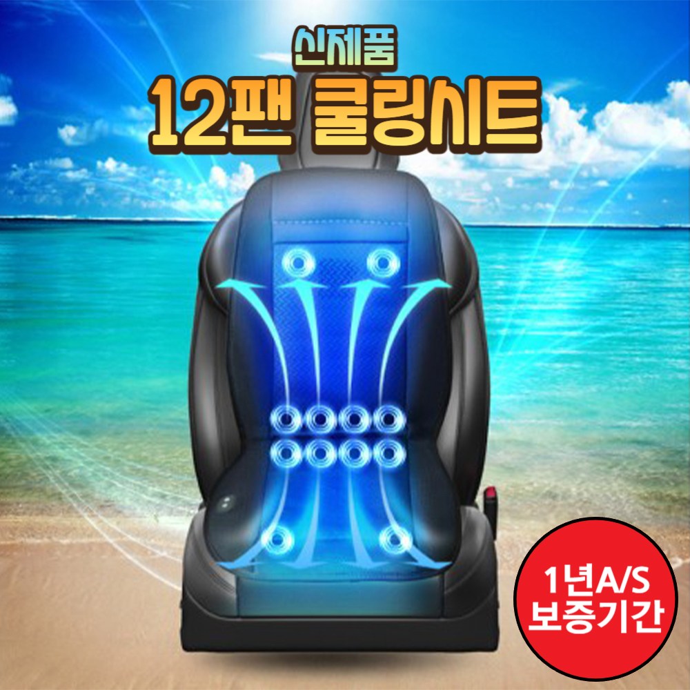 더쎈 12팬 차량용 쿨링시트 통풍시트 커버 사무실 송풍 여름 바람방석 12V 24V 69,900원