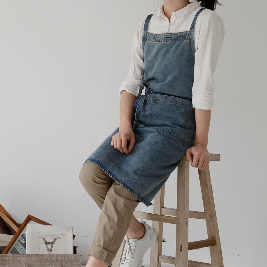 아워리빙 어쎈틱 데님 앞치마, 1개, 진청 9,900원