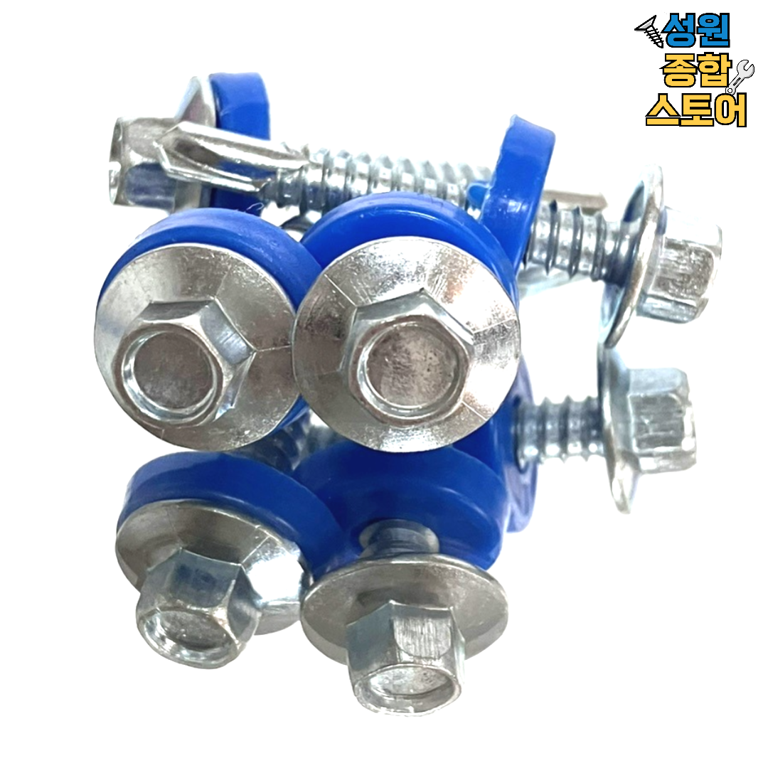 방수피스 육각머리 직결나사 플라스틱 조립 렉산 지붕 강판 철판용 #14(6.4mm), 100개, 현재가 8,120원