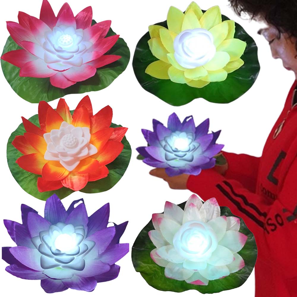 LED 연꽃 연등 물에뜨는 연꽃등 축제 행사, 꽃송이형연꽃(노랑), 1개 3,800원