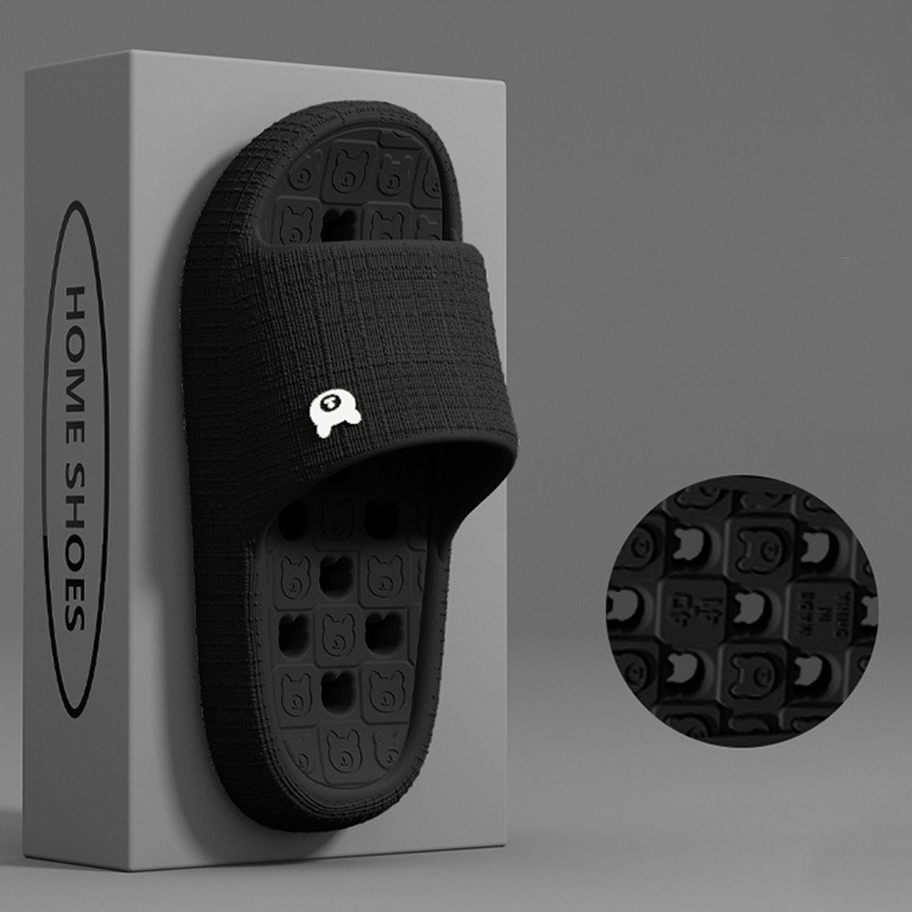 salimm 남녀공용 귀여운 곰돌이 커플 EVA 미끄럼방지 물빠짐 욕실 슬리퍼, 1개, 블랙 9,990원