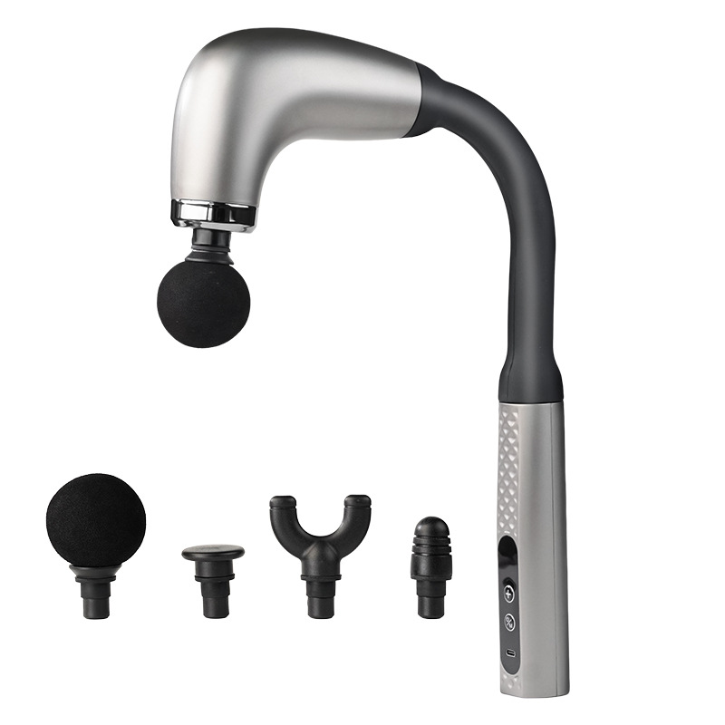 진동 핸디 마사지건 강력 진동 갈고리형 휴대용 무선 안마기, 실버, 무선1200mAh-LCD 모델 25,900원