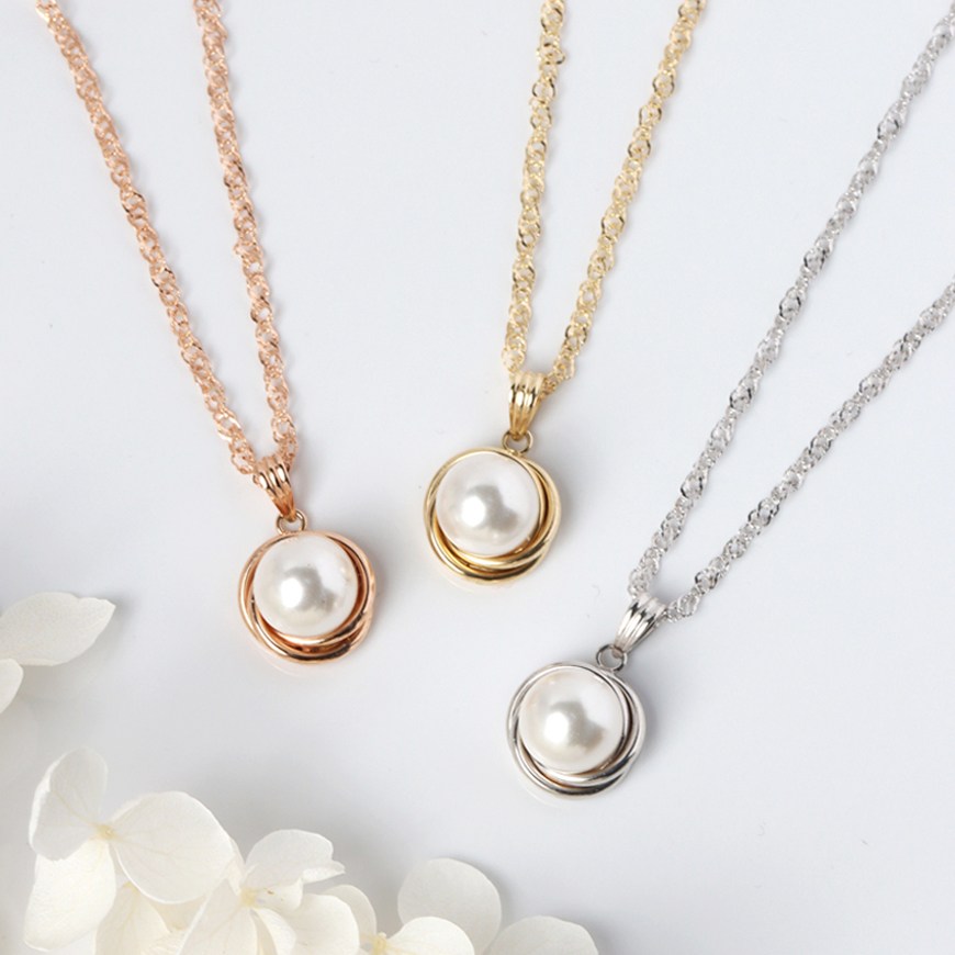 전체 14k 금 샤인펄 진주 플레인 디자인 목걸이 389,330원
