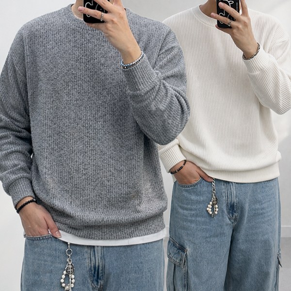 테이크잇컴퍼니 남자 겨울 기모 골덴 골지 니트 오버핏 빅사이즈 기모 긴팔 맨투맨 23,500원