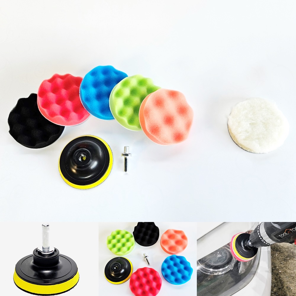 전동드릴 광택스폰지 세차 왁스 스펀지 연마패드 세트 유막제거 3인치 4인치 5인치, (5인치세트) 10,900원