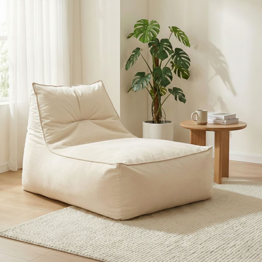 보니타 자이언트 S988K 허그핏 말랑 스웨이드 빈백소파, 바닐라 134,000원