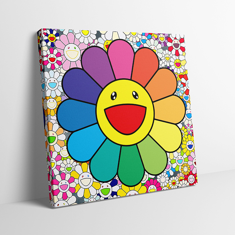 무지개 태양꽃 미소 대형 캔버스액자 감성 인테리어 소품 원룸 거실 카페 벽장식 선물, 다채로운 미소 13,500원